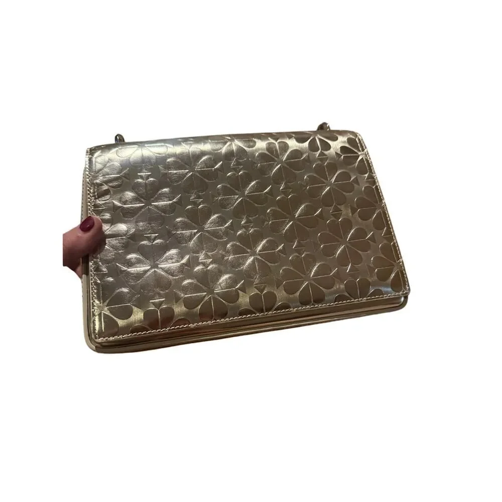 Kate Spade Amelia Spade Flower Medium Convertible Shoulder Bag – Gold Crossbody